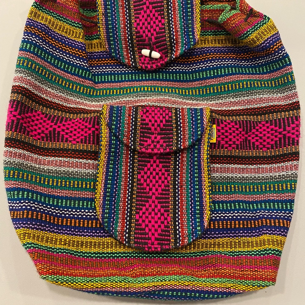 multi colour backpack from mexico